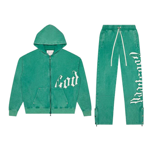 Godspeed OG Logo Sweatsuit Hoodie & Sweatpants Set Emerald Green by Godspeed - NWAHype 1 for streetwear Hoodies in USA