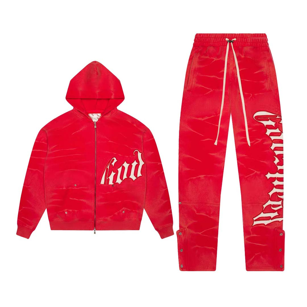 Godspeed OG Logo Sweatsuit Red Tie-Dye by Godspeed - NWAHYPE No.1 for streetwear Hoodies in USA