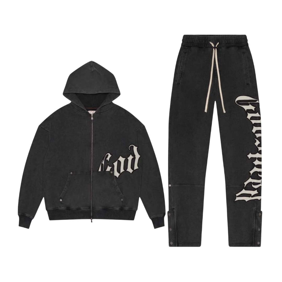 Godspeed OG Logo Sweatsuit V2 Black Washed by Godspeed - NWAHYPE No.1 for streetwear Hoodies in USA