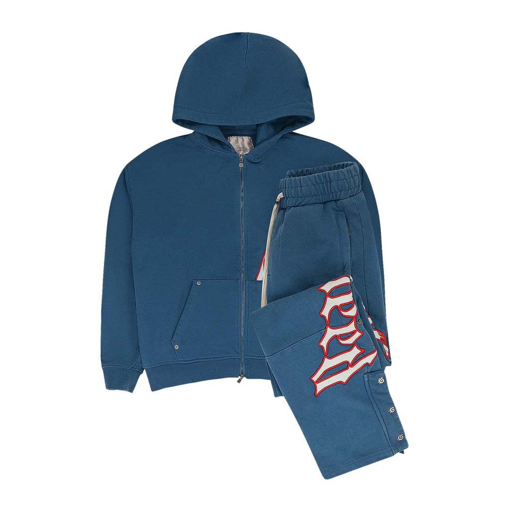 Godspeed OG Logo V2 Sweatsuit 'Deep Water/Red' by Godspeed - NWAHYPE No.1 for streetwear Hoodies in USA