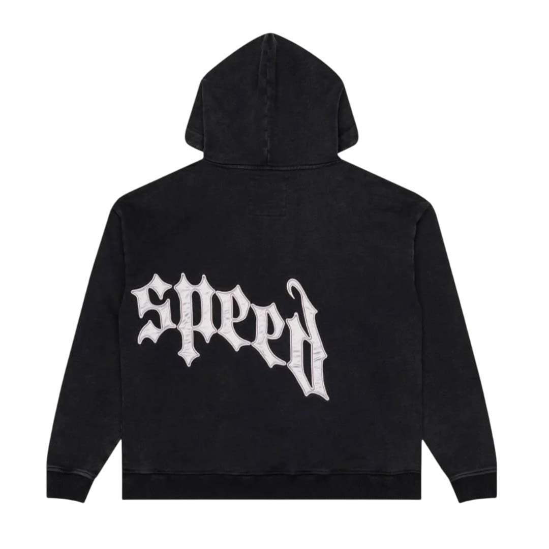 Godspeed OG Logo V2 Zip Up Black/Silver Satin by Godspeed - NWAHYPE No.1 for streetwear Hoodies in USA