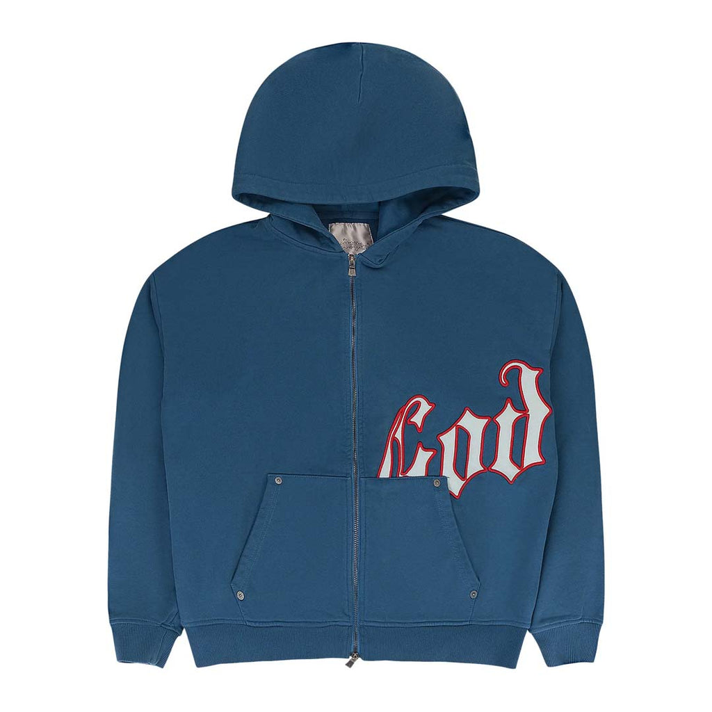 Godspeed OG Logo V2 Zip Up 'Deep Water/Red' by Godspeed - NWAHYPE No.1 for streetwear Hoodies in USA