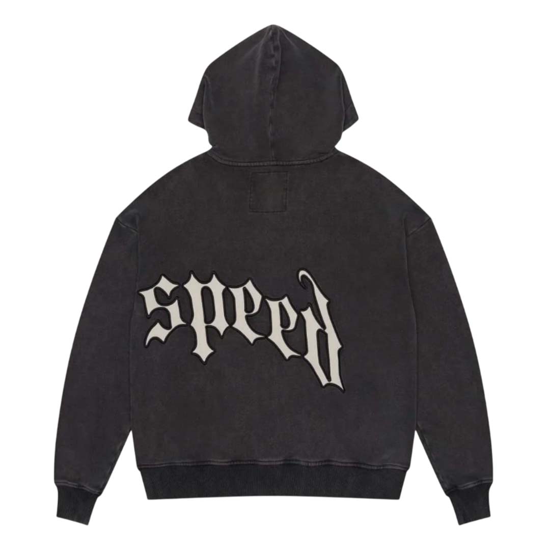 Godspeed OG Logo V2 Zip Up Hoodie Black Washed by Godspeed - NWAHYPE No.1 for streetwear Hoodies in USA