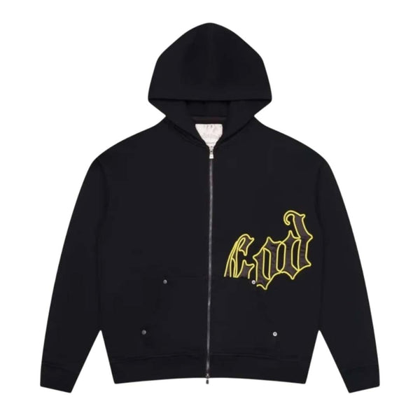 Godspeed OG Logo V2 Zip Up Hoodie Black Yellow by Godspeed - NWAHYPE No.1 for streetwear Hoodies in USA