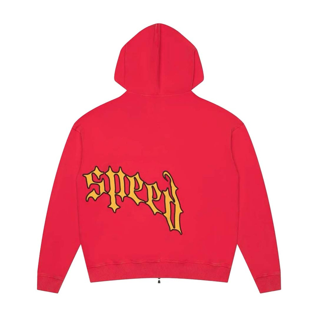 Godspeed OG Logo V2 Zip Up Hoodie Red Yellow by Godspeed - NWAHYPE No.1 for streetwear Hoodies in USA