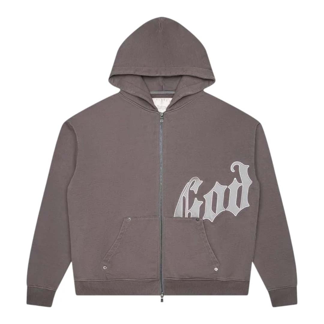 Godspeed OG Logo V2 Zip Up Hoodie Stone Grey by Godspeed - NWAHYPE No.1 for streetwear Hoodies in USA