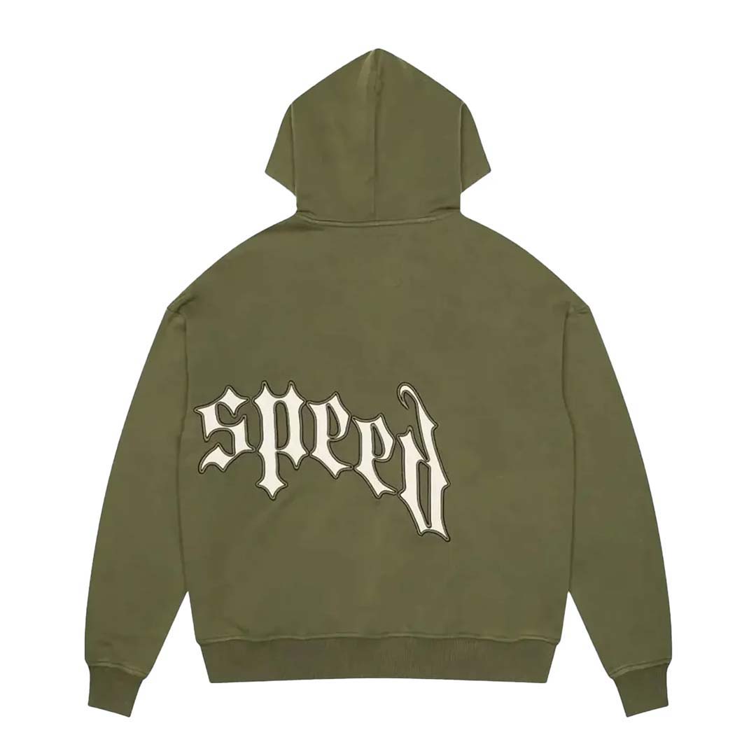 Godspeed OG Logo Zip Up Hoodie Olive White by Godspeed - NWAHYPE No.1 for streetwear Hoodies in USA
