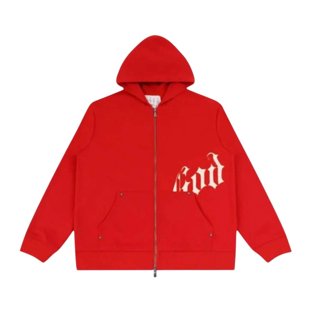 Godspeed OG Logo Zip Up Hoodie Red White by Godspeed - NWAHYPE No.1 for streetwear Hoodies in USA