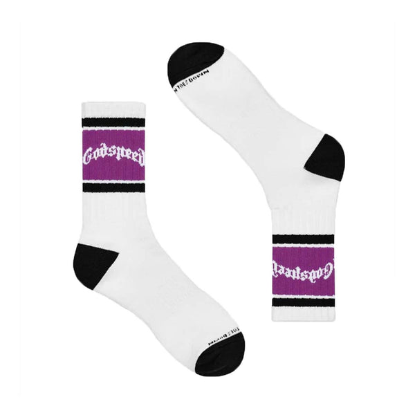 Godspeed OG Striped Socks White Purple by Godspeed - NWAHYPE No.1 for streetwear Accessories in USA