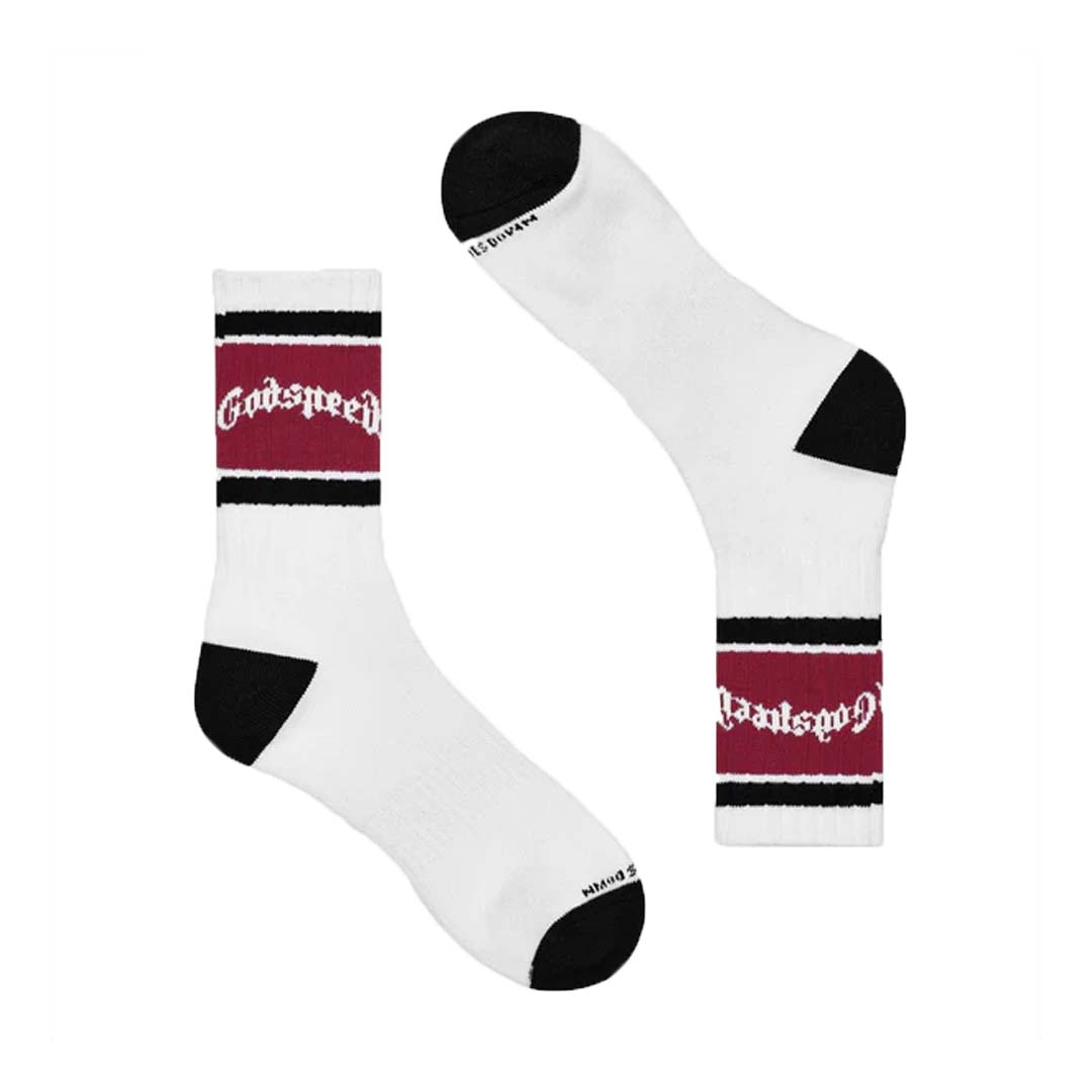Godspeed OG Striped Socks White Red by Godspeed - NWAHYPE No.1 for streetwear Accessories in USA