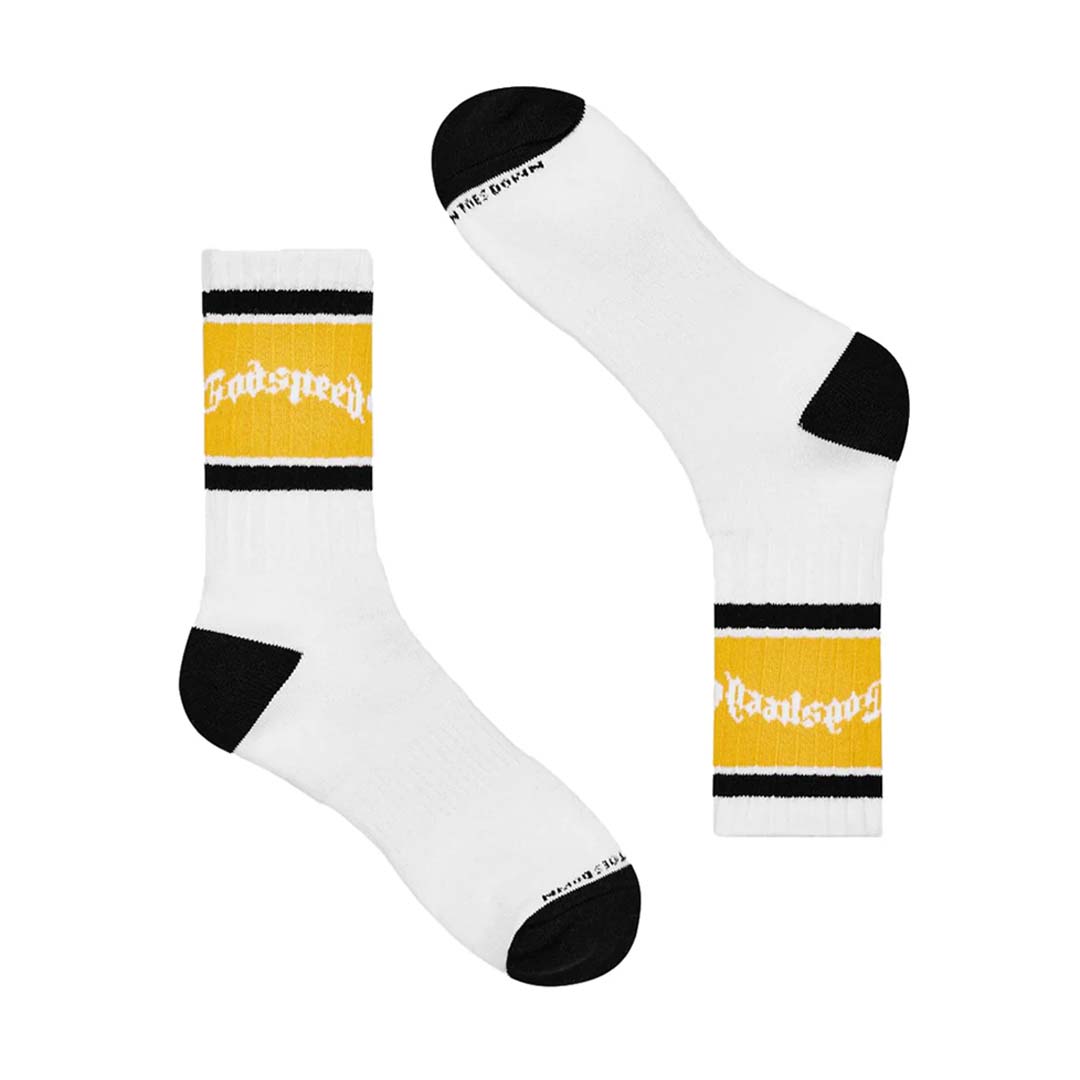 Godspeed OG Striped Socks White Yellow by Godspeed - NWAHYPE No.1 for streetwear Accessories in USA