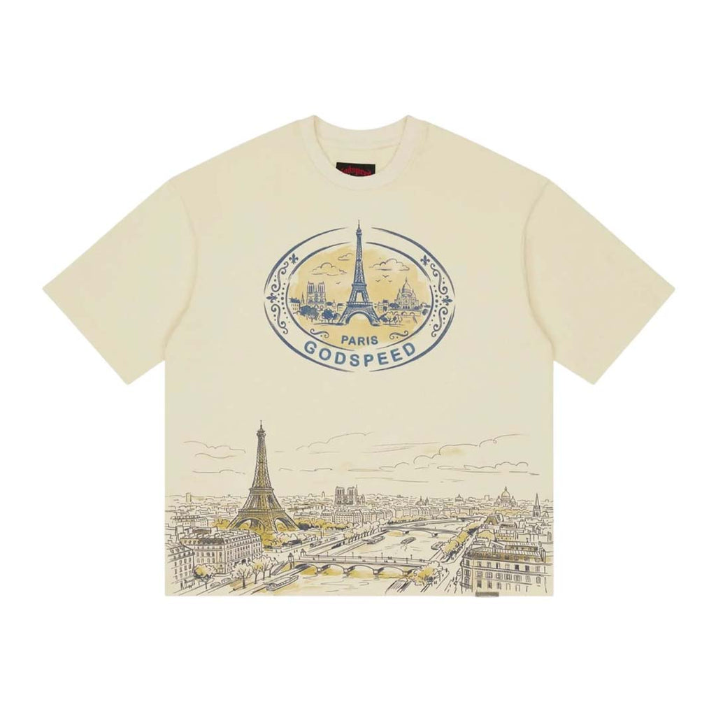 Godspeed Paris Skyline Tee Cream by Godspeed - NWAHYPE No.1 for streetwear T-Shirts in USA