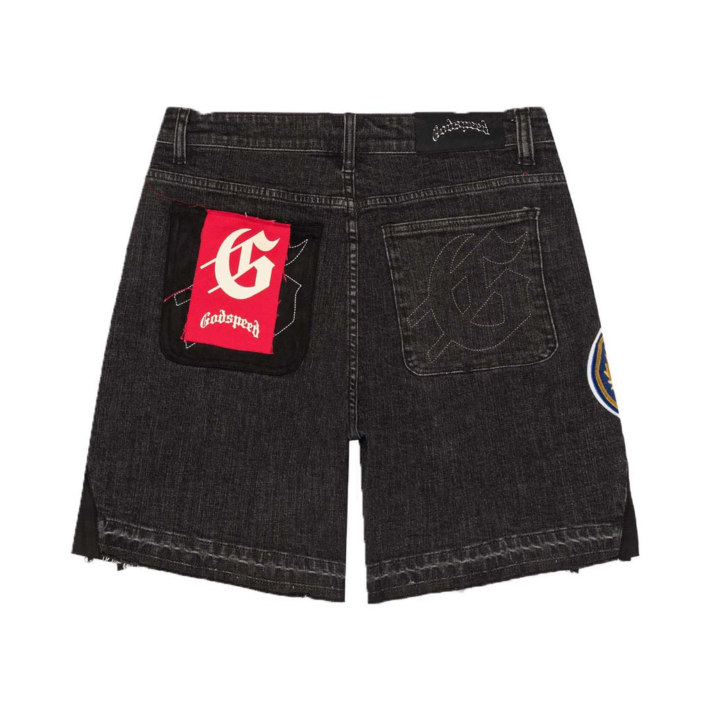 Godspeed Patchwork Denim Shorts V2 Black by Godspeed - NWAHype No.1 for streetwear Shorts in USA