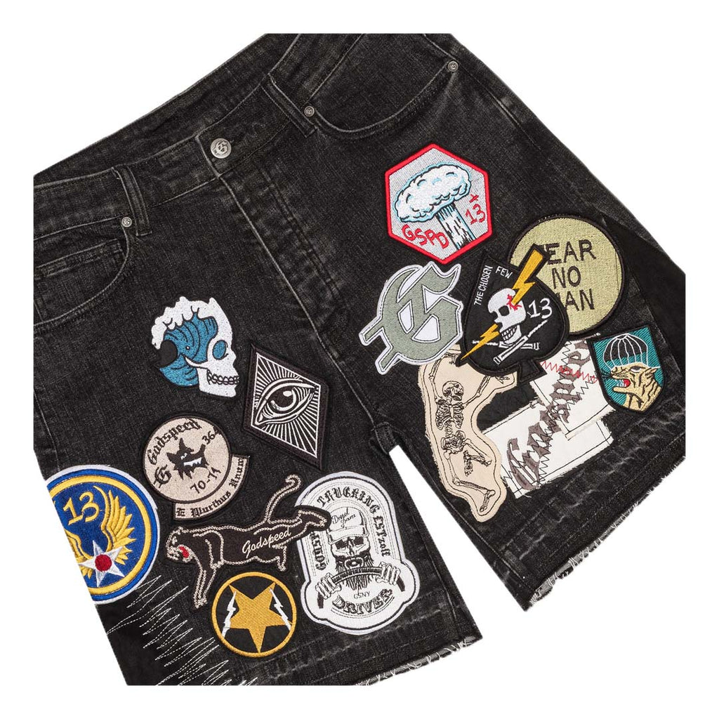 Godspeed Patchwork Denim Shorts V2 Black by Godspeed - NWAHype No.1 for streetwear Shorts in USA