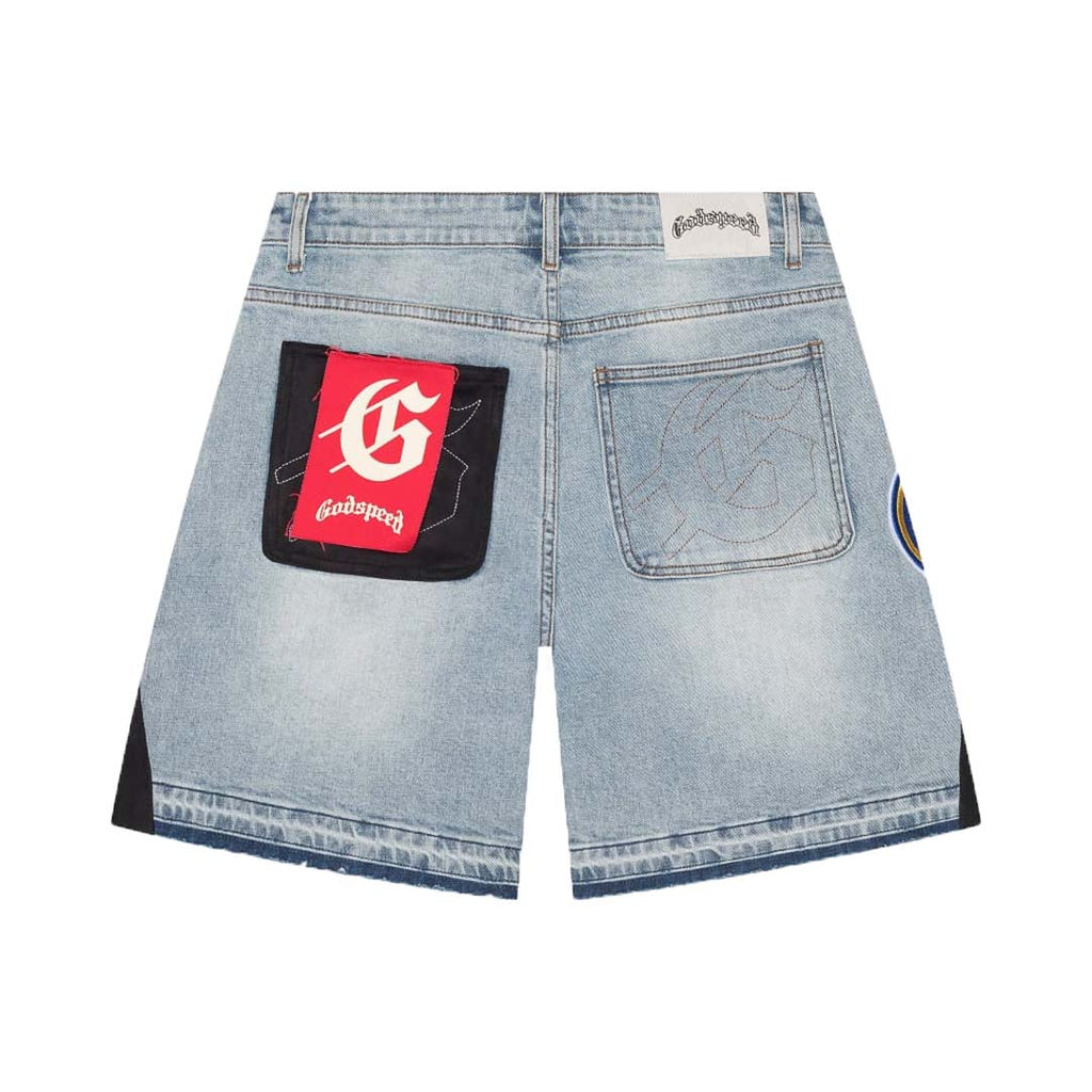 Godspeed Patchwork Denim Shorts V2 Blue by Godspeed - NWAHype No.1 for streetwear Shorts in USA