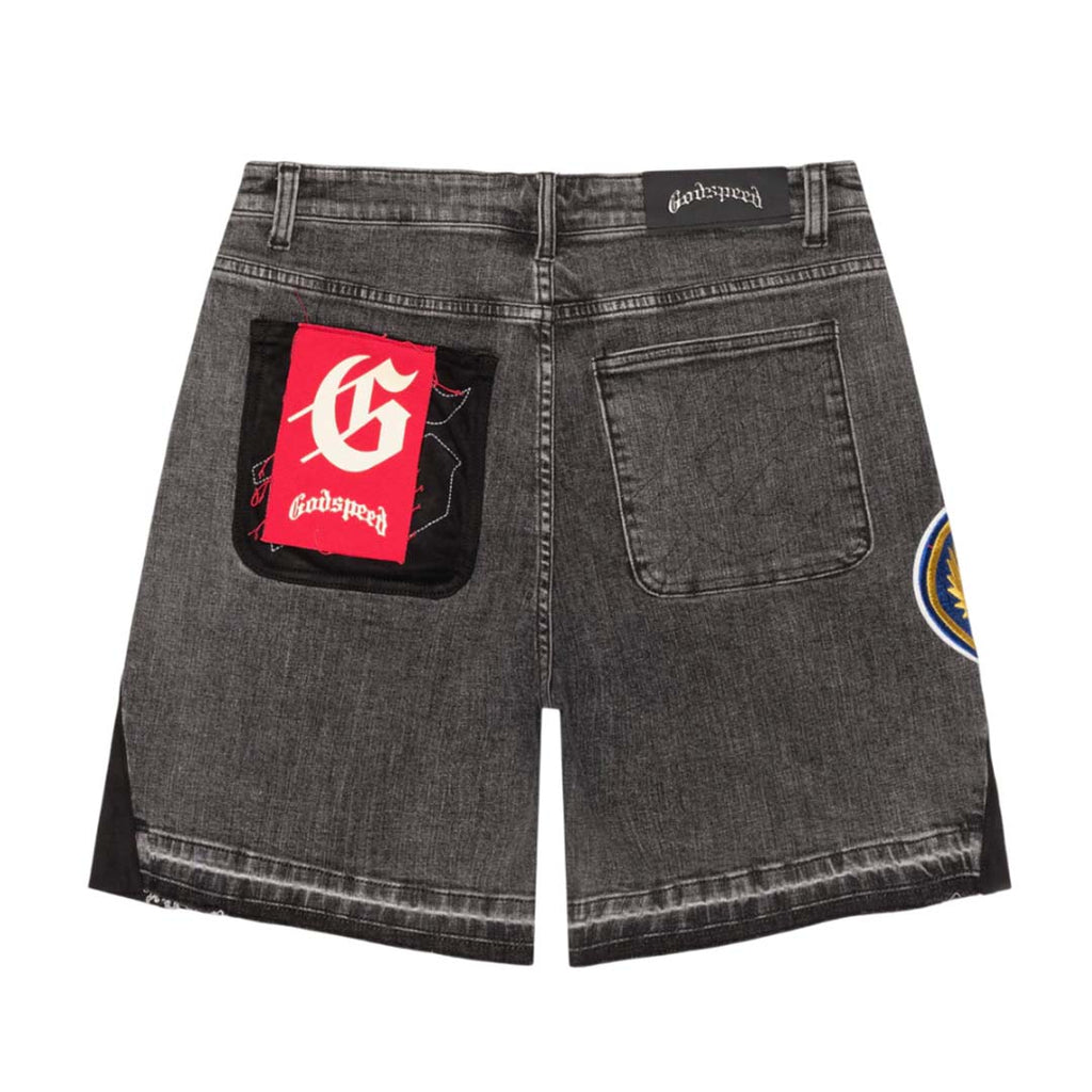Godspeed Patchwork Denim Shorts V2 Grey by Godspeed - NWAHYPE No.1 for streetwear Shorts in USA