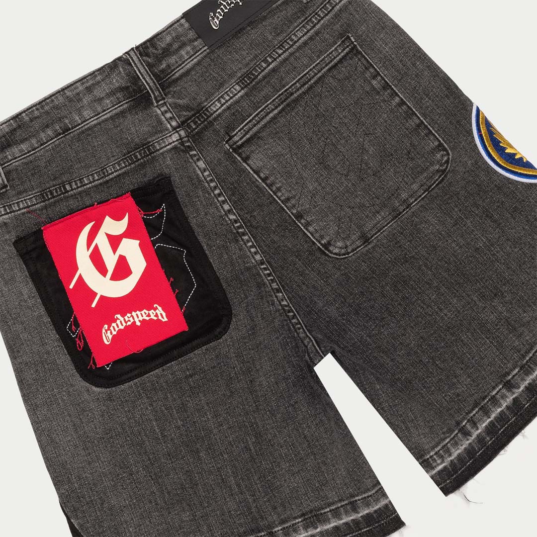 Godspeed Patchwork Denim Shorts V2 Grey by Godspeed - NWAHYPE No.1 for streetwear Shorts in USA