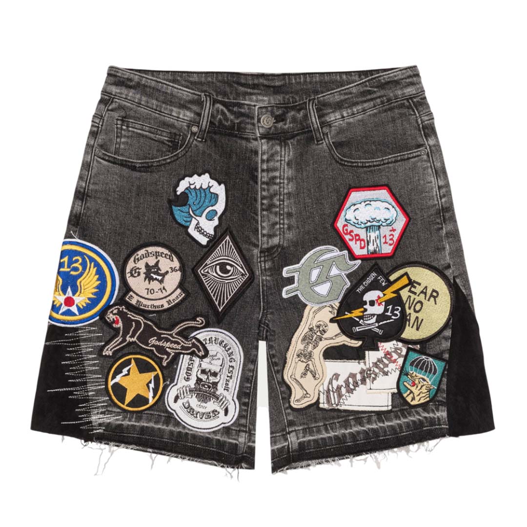 Godspeed Patchwork Denim Shorts V2 Grey by Godspeed - NWAHYPE No.1 for streetwear Shorts in USA