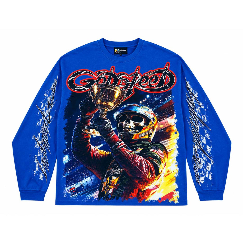 Godspeed Podium Dreams Long Sleeve Tee Blue by Godspeed - NWAHYPE No.1 for streetwear T-Shirts in USA