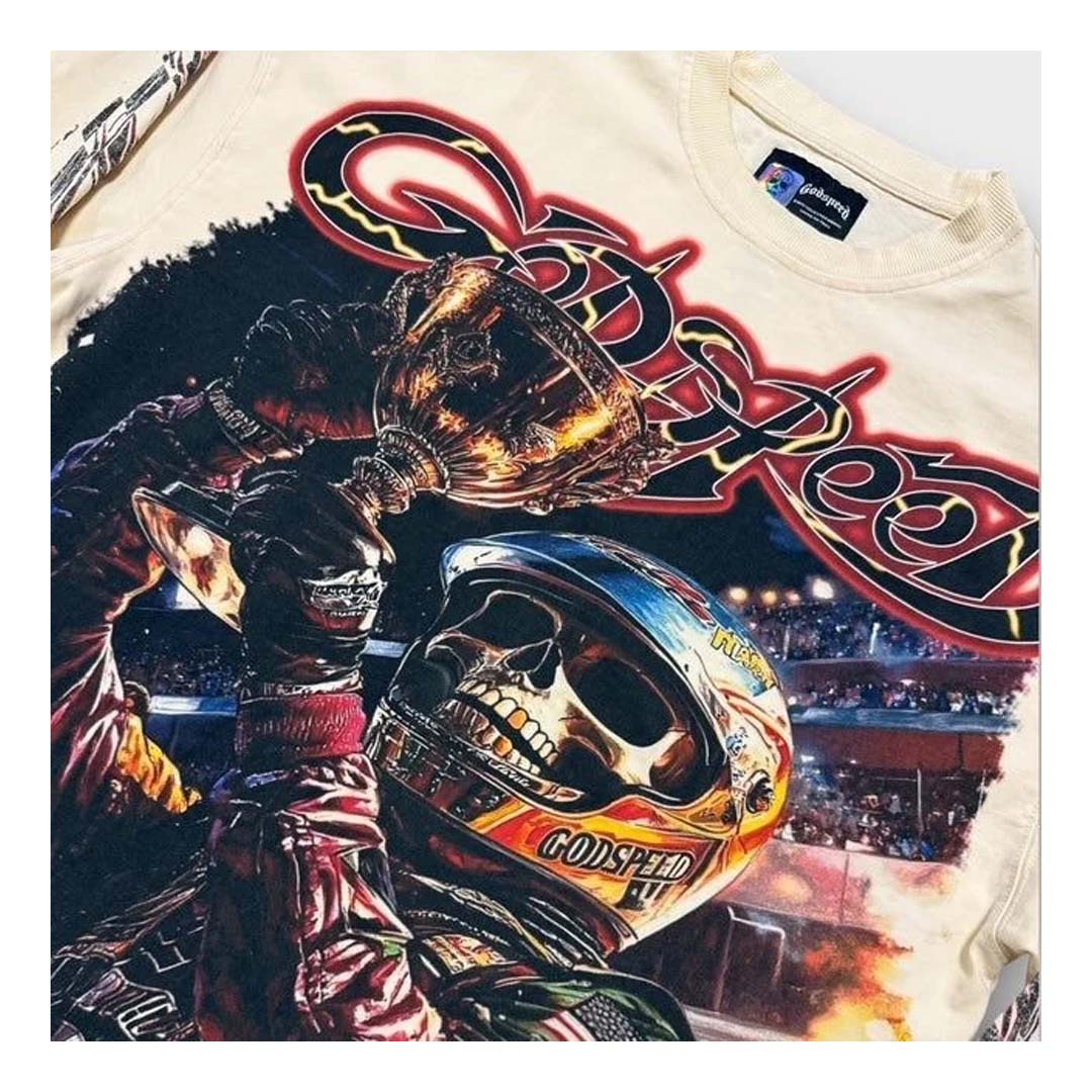 Godspeed Podium Dreams Long Sleeve Tee Bone by Godspeed - NWAHype 1 for streetwear T-Shirts in USA