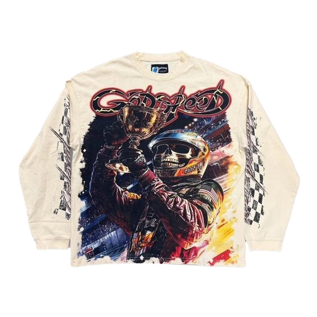 Godspeed Podium Dreams Long Sleeve Tee Bone by Godspeed - NWAHype 1 for streetwear T-Shirts in USA
