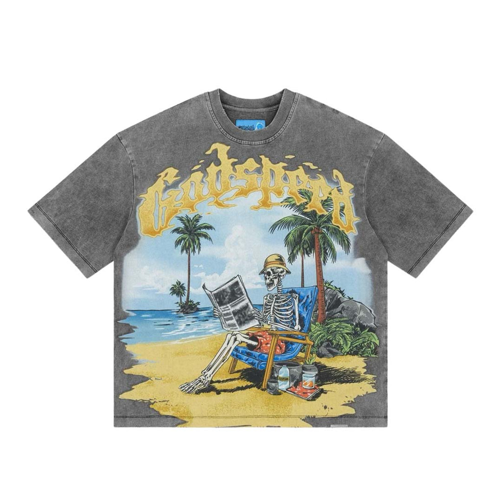Godspeed Skeleton Beach II Grey Wash Tee by Godspeed - NWAHYPE No.1 for streetwear T-Shirts in USA