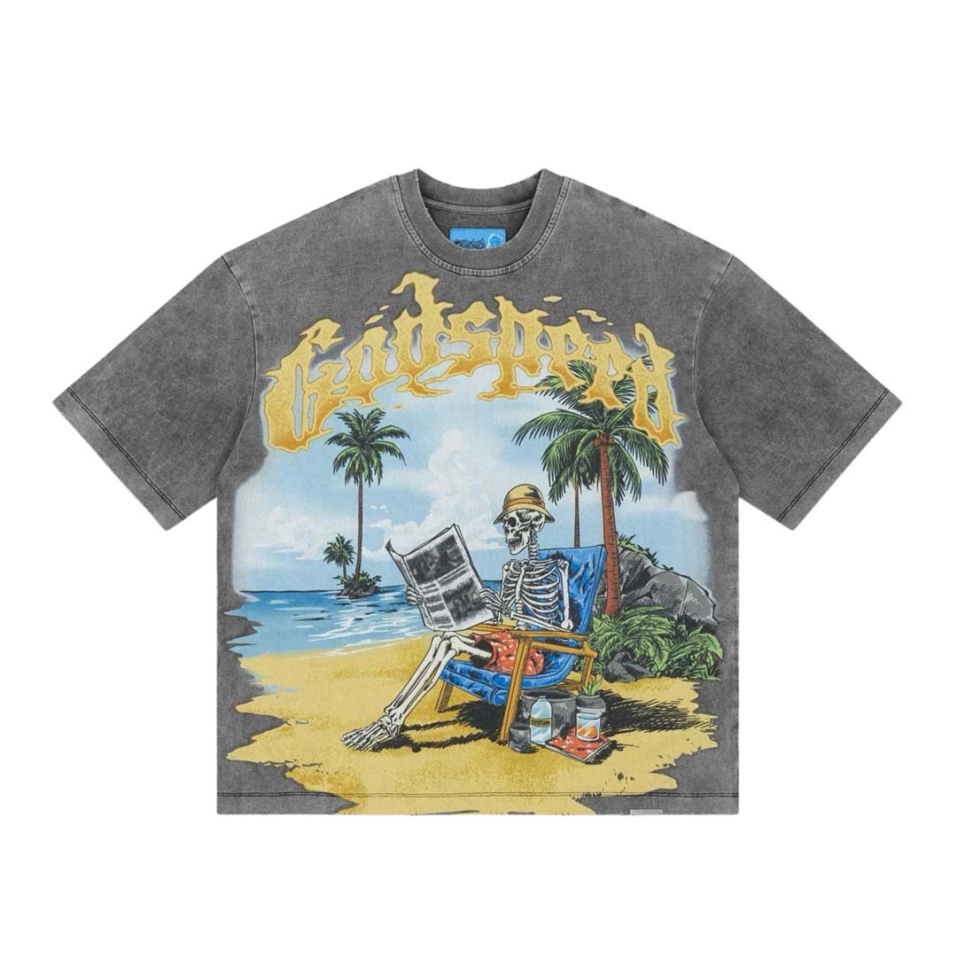 Godspeed Skeleton Beach II Grey Wash Tee by Godspeed - NWAHYPE No.1 for streetwear T-Shirts in USA