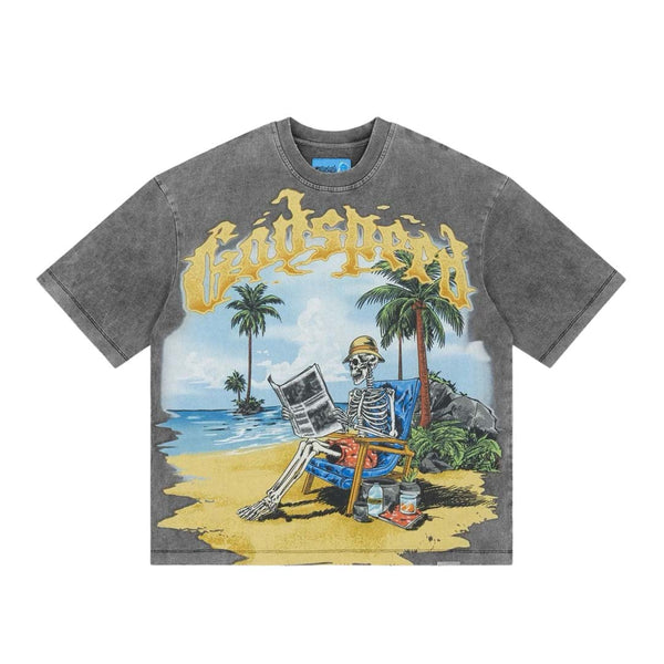 Godspeed Skeleton Beach II Grey Wash Tee by Godspeed - NWAHYPE No.1 for streetwear T-Shirts in USA