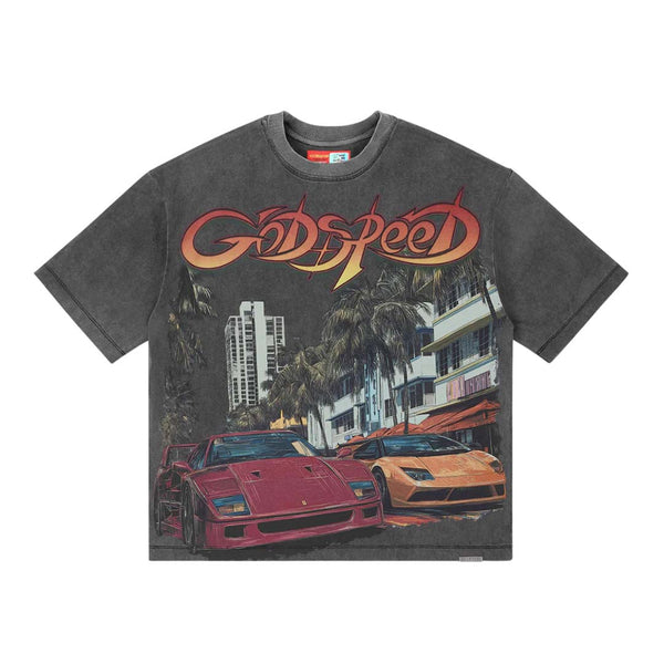 Godspeed South Beach Drive Miami Superrun Grey Wash Tee by Godspeed - NWAHype No.1 for streetwear T-Shirts in USA