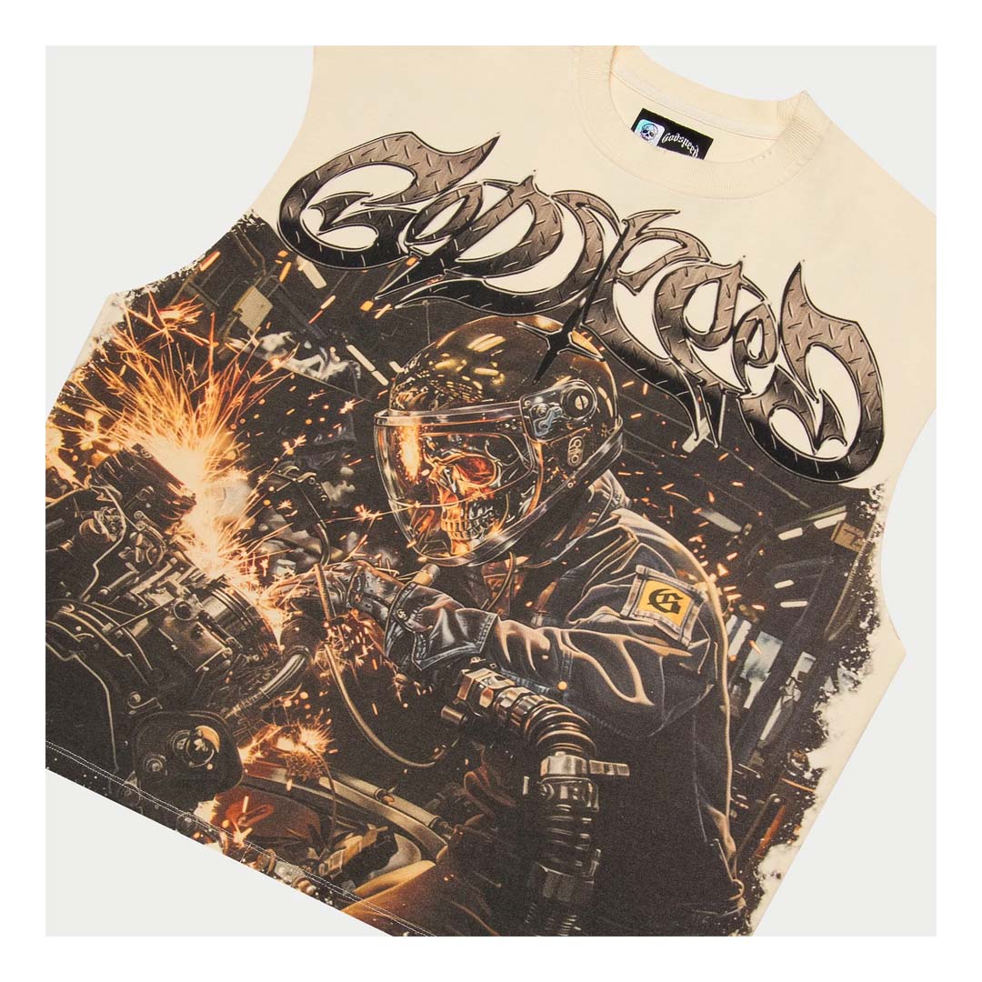 Godspeed Steel Sharpens Steel Bone Long Sleeve Tee by Godspeed - NWAHype 1 for streetwear T-Shirts in USA