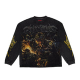 Godspeed Steel Sharpens Steel Grey Wash Long Sleeve Tee by Godspeed - NWAHype 1 for streetwear T-Shirts in USA