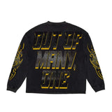 Godspeed Steel Sharpens Steel Grey Wash Long Sleeve Tee by Godspeed - NWAHype 1 for streetwear T-Shirts in USA