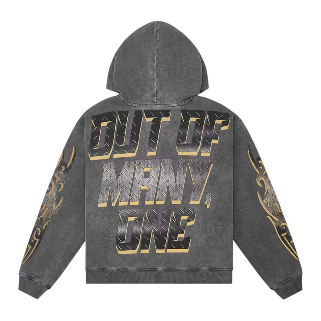 Godspeed Steel Sharpens Steel Hoodie Grey Wash by Godspeed - NWAHYPE No.1 for streetwear Hoodies in USA