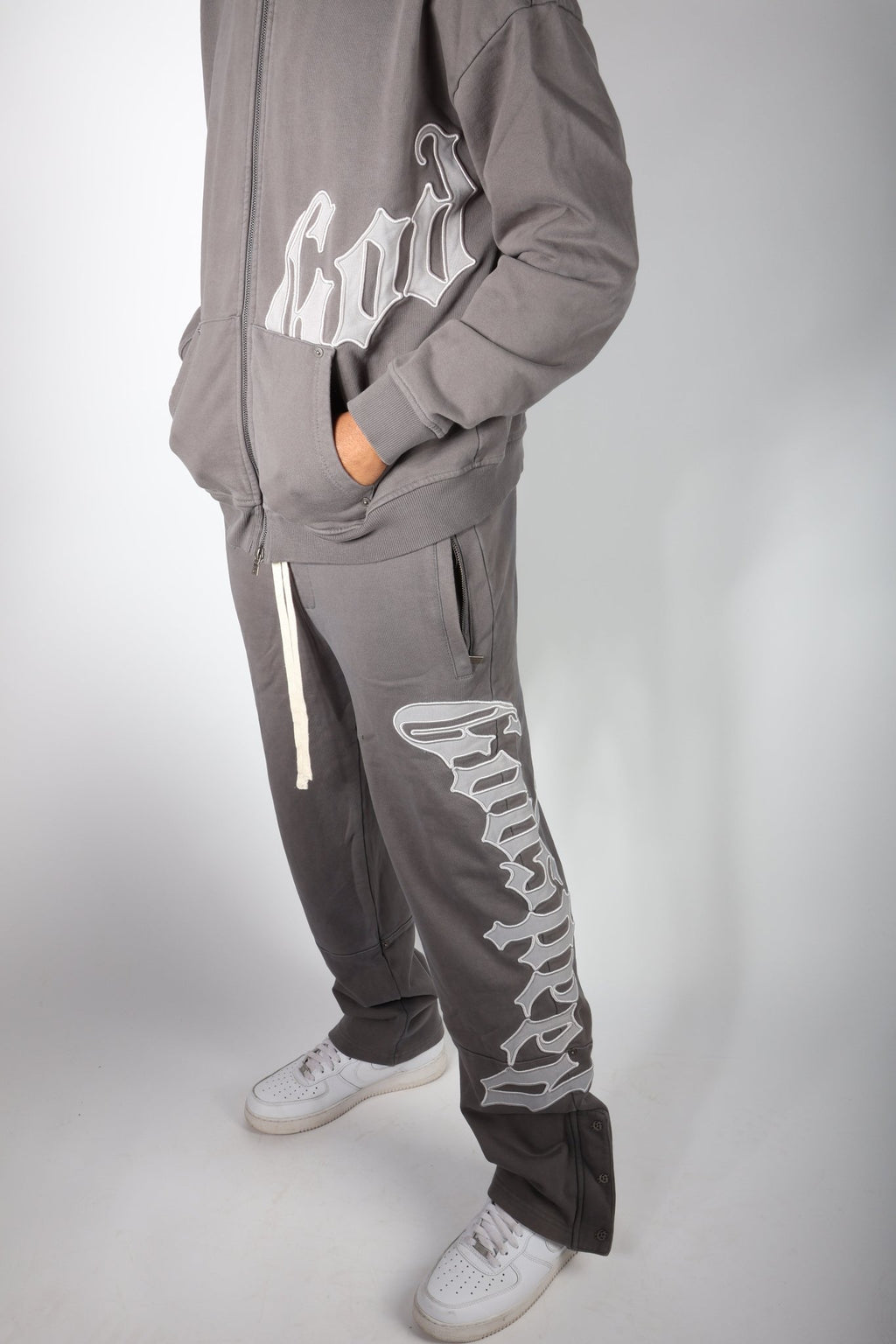 Godspeed Stone Grey Sweatsuit Hoodies & Sweatpants Set by Godspeed - NWAHype 1 for streetwear Hoodies in USA