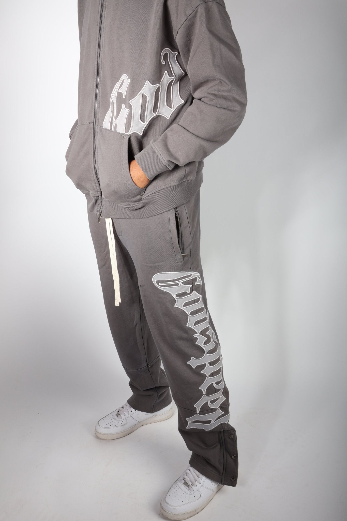 Godspeed Stone Grey Sweatsuit Hoodies & Sweatpants Set by Godspeed - NWAHype 1 for streetwear Hoodies in USA