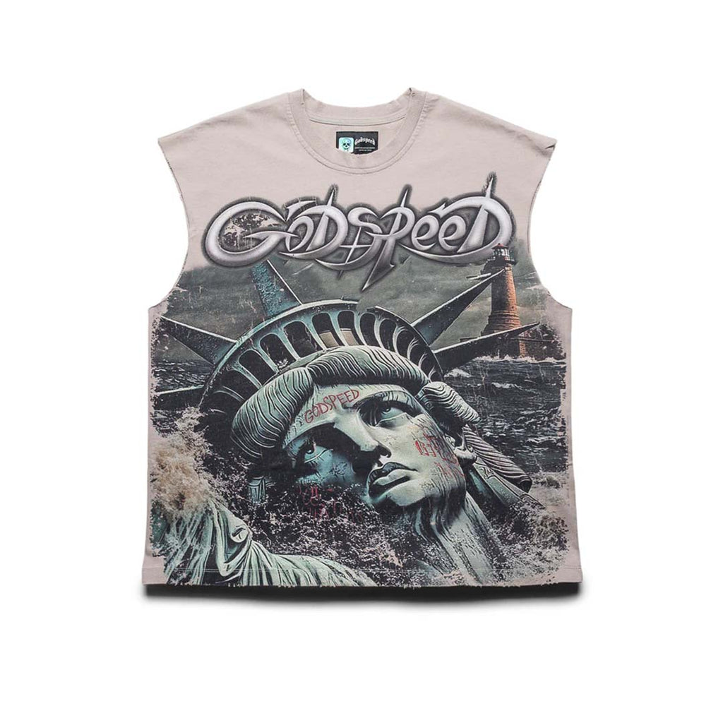 Godspeed Sunken Liberty 2 Sleeveless Slate Grey by Godspeed - NWAHype 1 for streetwear T-Shirts in USA