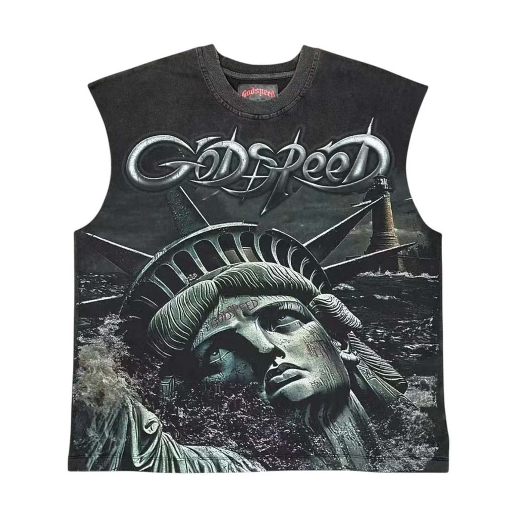 Godspeed Sunken Liberty Sleeveless Tee Black by Godspeed - NWAHYPE No.1 for streetwear T-Shirts in USA