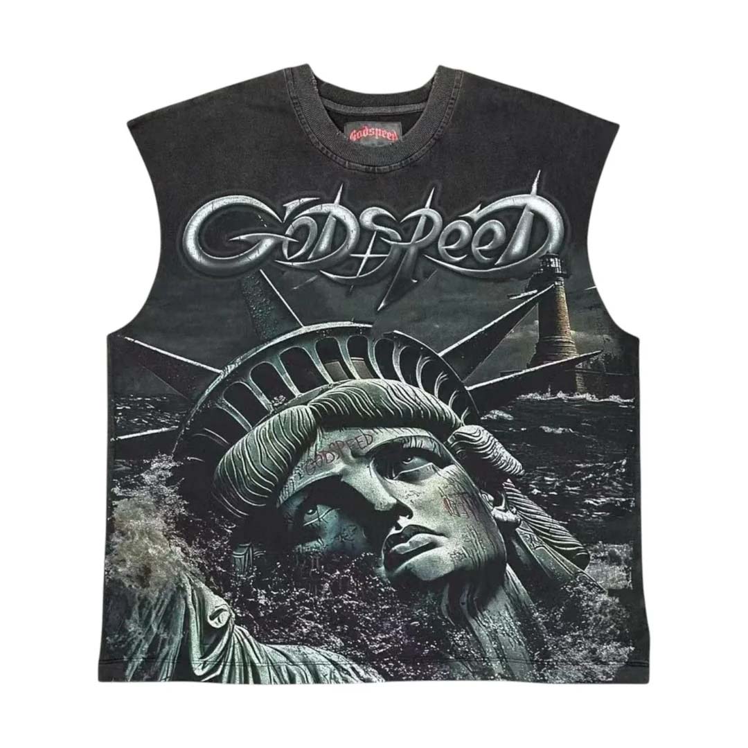 Godspeed Sunken Liberty Sleeveless Tee Black by Godspeed - NWAHYPE No.1 for streetwear T-Shirts in USA