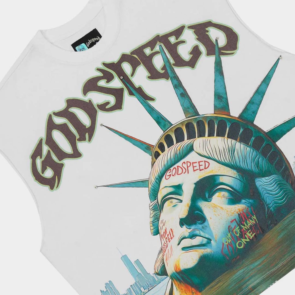 Godspeed Sunken Liberty Sleeveless Tee White by Godspeed - NWAHYPE No.1 for streetwear T-Shirts in USA