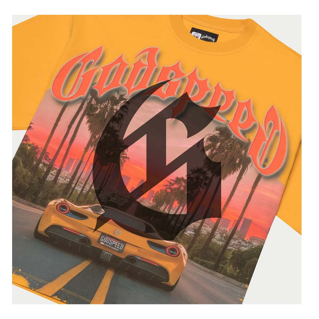Godspeed Sunset Blvd Yellow Tee by Godspeed - NWAHype 1 for streetwear T-Shirts in USA