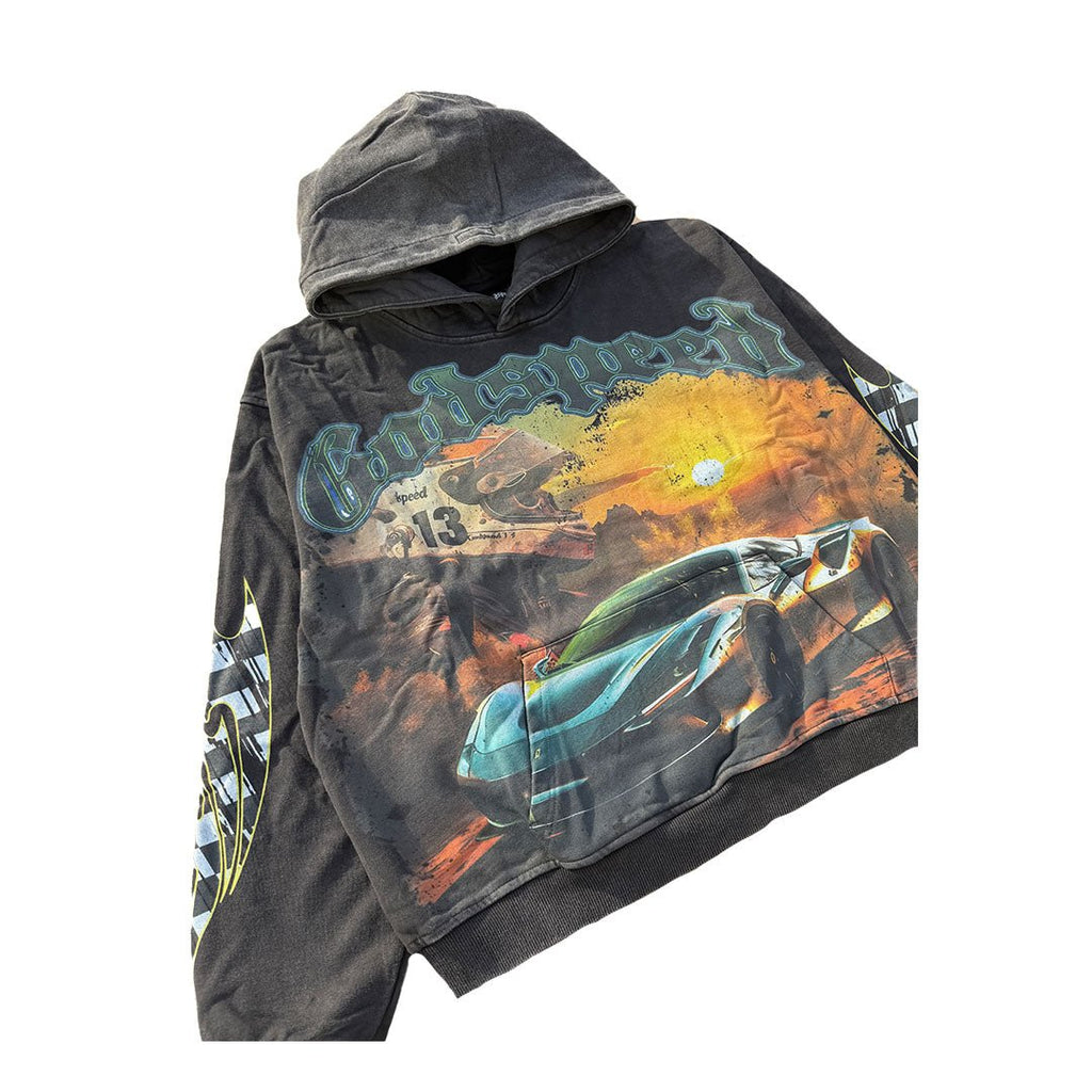Godspeed Sunset Drift Hoodie Black Wash by Godspeed - NWAHype 1 for streetwear Hoodies in USA