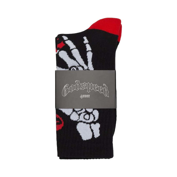 Godspeed Ten Toes Down Socks Black Red by Godspeed - NWAHype No.1 for streetwear Accessories in USA
