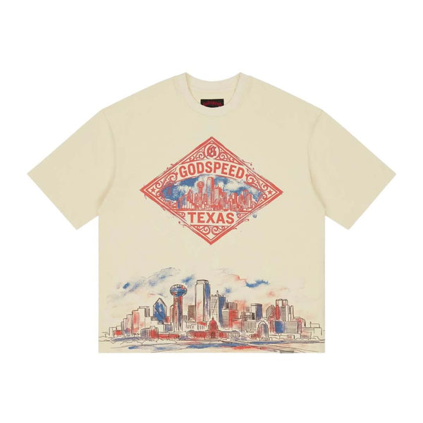 Godspeed Texas Skyline Tee Cream by Godspeed - NWAHYPE No.1 for streetwear T-Shirts in USA