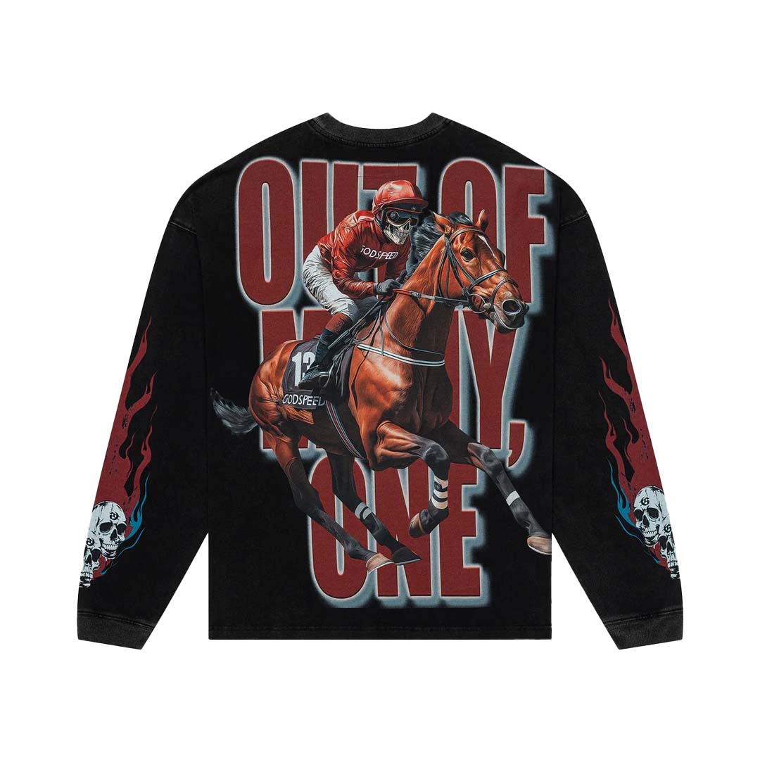 Godspeed Thoroughbred Long Sleeve Tee Black Wash by Godspeed - NWAHype 1 for streetwear T-Shirts in USA