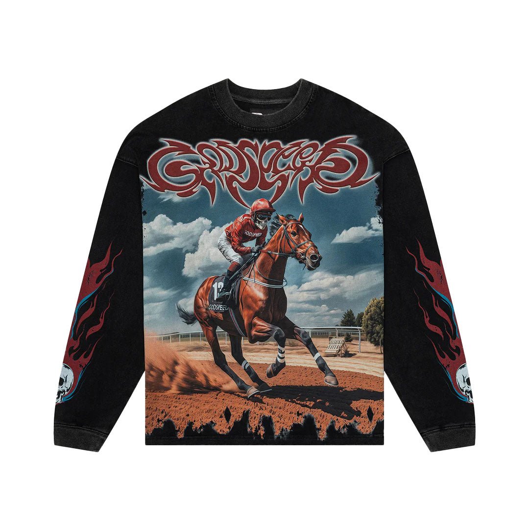Godspeed Thoroughbred Long Sleeve Tee Black Wash by Godspeed - NWAHype 1 for streetwear T-Shirts in USA