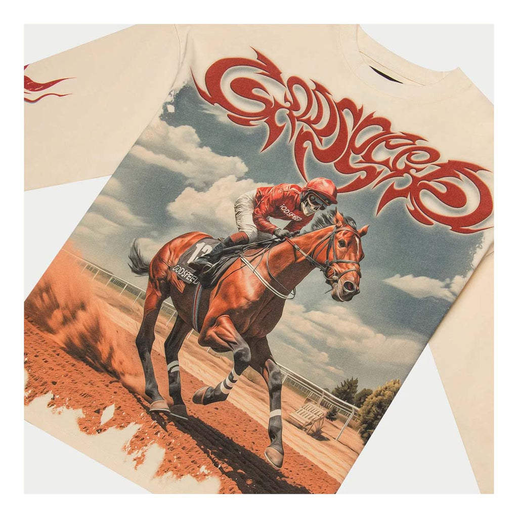 Godspeed Thoroughbred Long Sleeve Tee Bone by Godspeed - NWAHype 1 for streetwear T-Shirts in USA