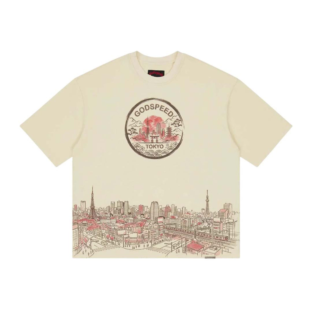 Godspeed Tokyo Skyline Tee Cream by Godspeed - NWAHYPE No.1 for streetwear T-Shirts in USA