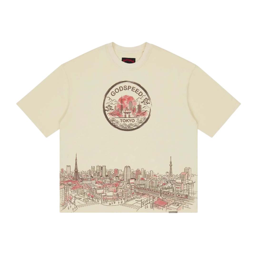 Godspeed Tokyo Skyline Tee Cream by Godspeed - NWAHYPE No.1 for streetwear T-Shirts in USA
