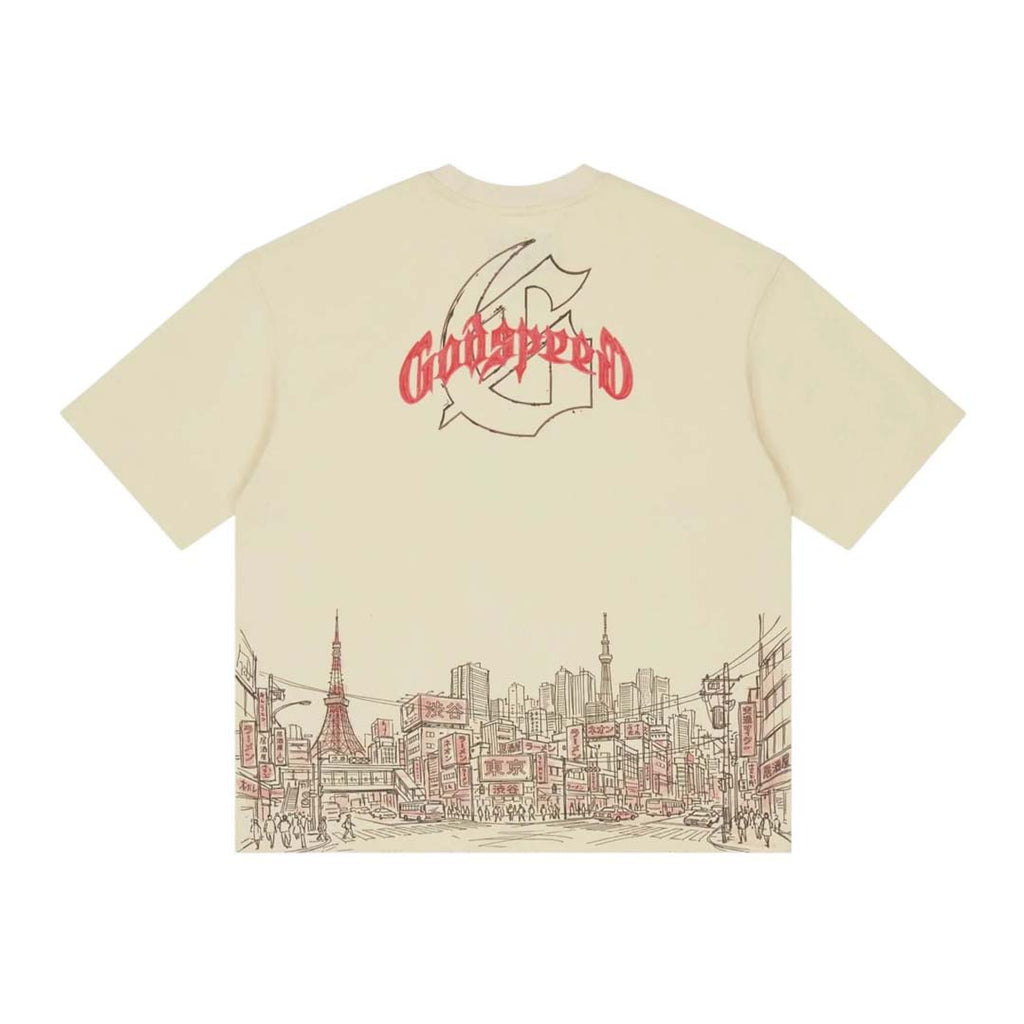 Godspeed Tokyo Skyline Tee Cream by Godspeed - NWAHYPE No.1 for streetwear T-Shirts in USA