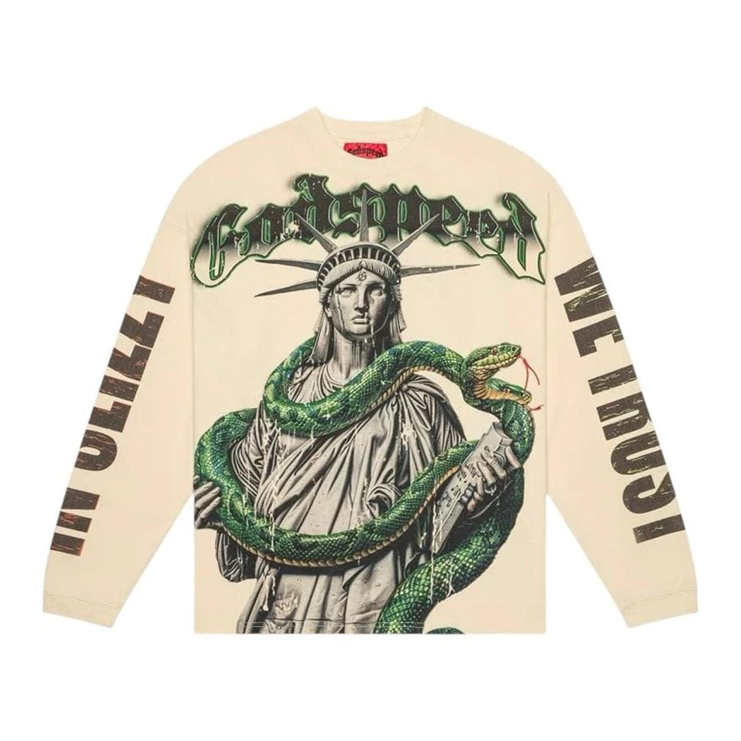 Godspeed Top 5 Slizzy Long Sleeve Tee Bone by Godspeed - NWAHype 1 for streetwear T-Shirts in USA